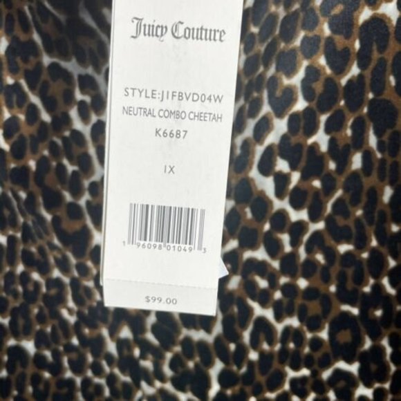 Juicy Couture Cheetah Print Velour Joggers Womens 1X Plus Size Y2K Brown New - Picture 3 of 5
